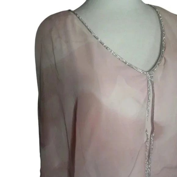 Frank Lyman Montreal Blush Pink Shift Dress Chiffon Overlay Size 6 NWT - Picture 5 of 8